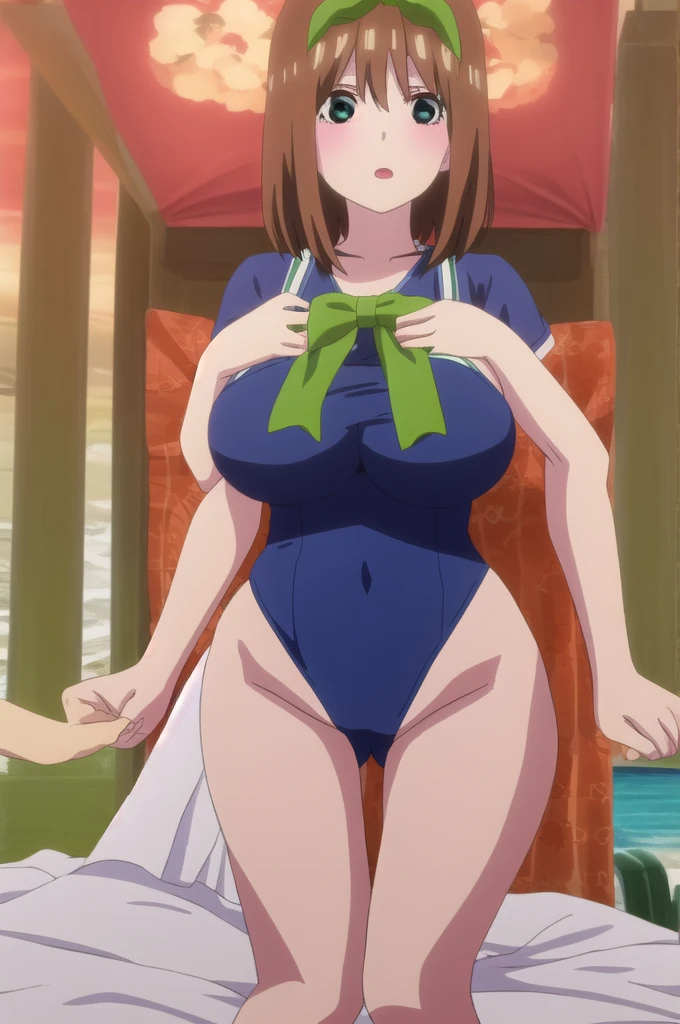 masuter piece、top-quality、Highest Standards、Top image qualityshizuka,masutepiece、intricate detailes、High resolution、Depth Field、natural soft light、profetional lighting、Great smile、cheeks are reddened、(High Detail Skin: 1.2)、photorealistic anime girl render、Strong highlights of the eyes、Very large breasts、Perfect Anatomy、crotch open、blushing、Shy、Lying down、Panties are visible、Skirt flipping、((Torn and tattered damaged))、Body shiny with oilerectile nipple))、8K resolution、intricate clothing、Intricate details、Panties visible through the skirt、Panties in full view、short bob cute, Fine、(The best illustrations)、8k UHD resolution、intricate-detail、top-quality、realisitic、ultra-detaillier、(red eyes glowing:1.6)、​masterpiece、beautiful countenance、Tindall Effect、photos realistic、(High Detail Skins:1.2)、8KUHD、Digital SLR、hightquality、a picture、hight resolution、 absurderes、Ponytail distortion、best ratio four finger and one thumb、1 girl、hair adornments、Red sparkling gemstone necklace、jewely、Beautiful expression、Body Up、Large breasts emphasis、Toned waist、Wide buttocks、Tindall Effect、Photorealsitic、(High Detail Skins:1.2)、