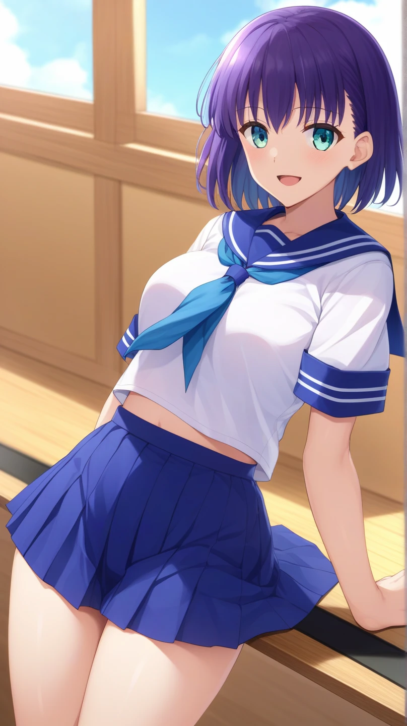 1 chica, cuerpo completo, cabello ????? con coletas, chica de primaria, falda levantada, bragas color azul, cara inocente, small face, girl, nsfw