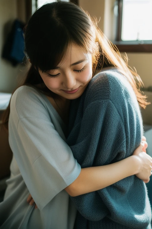 Girl hugging
