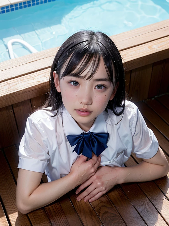 (2Split Photo:1.3)、Magazine Cover:1.3、Japanese,10 years old,Innocent face,Teenage Girl,cute,Primary school students,Private elementary school,uniform,Carrying a small red backpack,Summer clothes,Sitting、front、Cute smile、Laugh with your mouth wide open、((Semen dripping from the mouth:1.2))、Mouth full of semen:1.5、A lot of semen on the tongue、((Cloudy, thick semen))、whole body、Full Body、Semen dripping from the genitals、You can see the nipples、Not wearing a bra