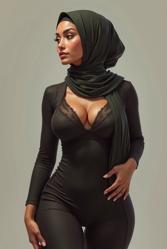 Hijabi & sexy busty curvey big boobs with nipple girl