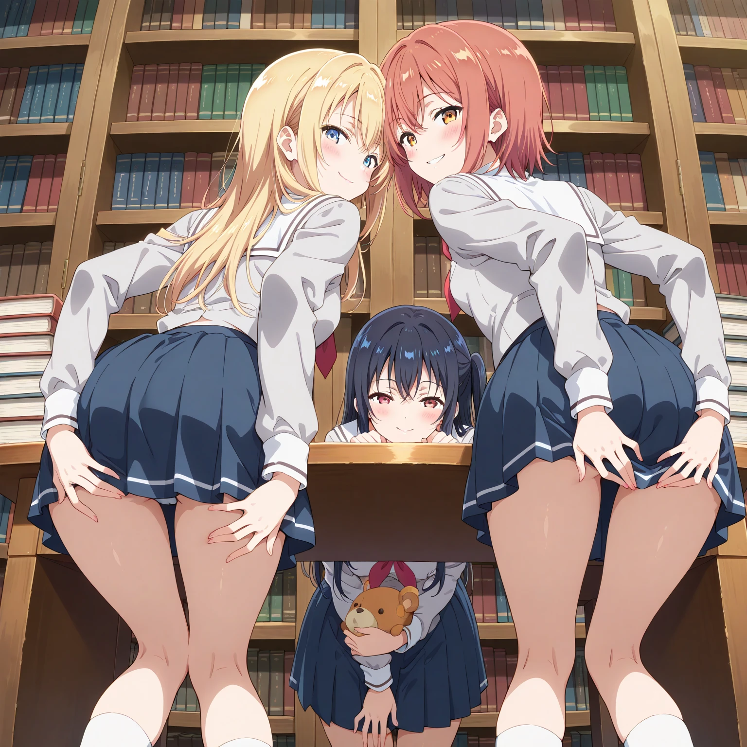 score_9, score_8_up,score_7_up, masterpiece, best quality, extremely detailed, illustration, 8k cg wallpaper, stunning art, absurdres, in the hotel, ceiling, cowboy shot, BREAK nsfw, (POV, intense sex of girl on top, vaginal 1penis:1.1), cum in pussy, (lying viewer surrounded by three school-girls with pet red collar, tween,(gasp ecstasy), lineup bare various breasts, school-uniform, open collar, group picture:1.1),