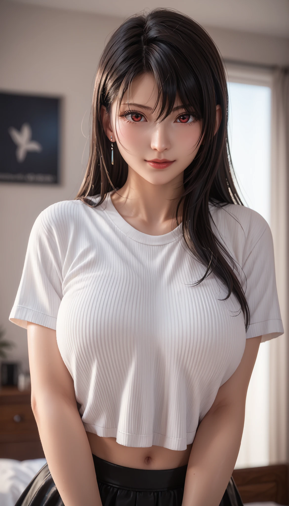 (best quality, 8K, 32K, masterpiece, Ultra HD:1.2),Photos of beautiful Japanese women, Large Breasts, Super Short Bob Hairstyle,Upper Body,(Oversized_sweater,:1.1) necklace, Simple background, look around