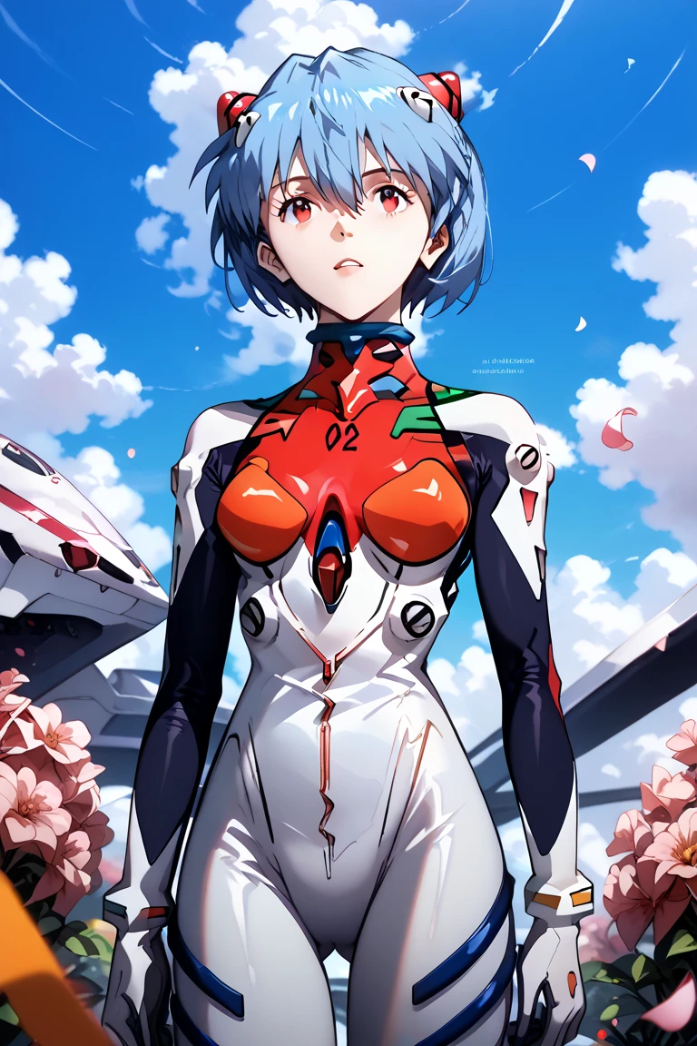 1 girl, Ayanami, Evangelion, 8K, best quality, driving suit, gentle smile,