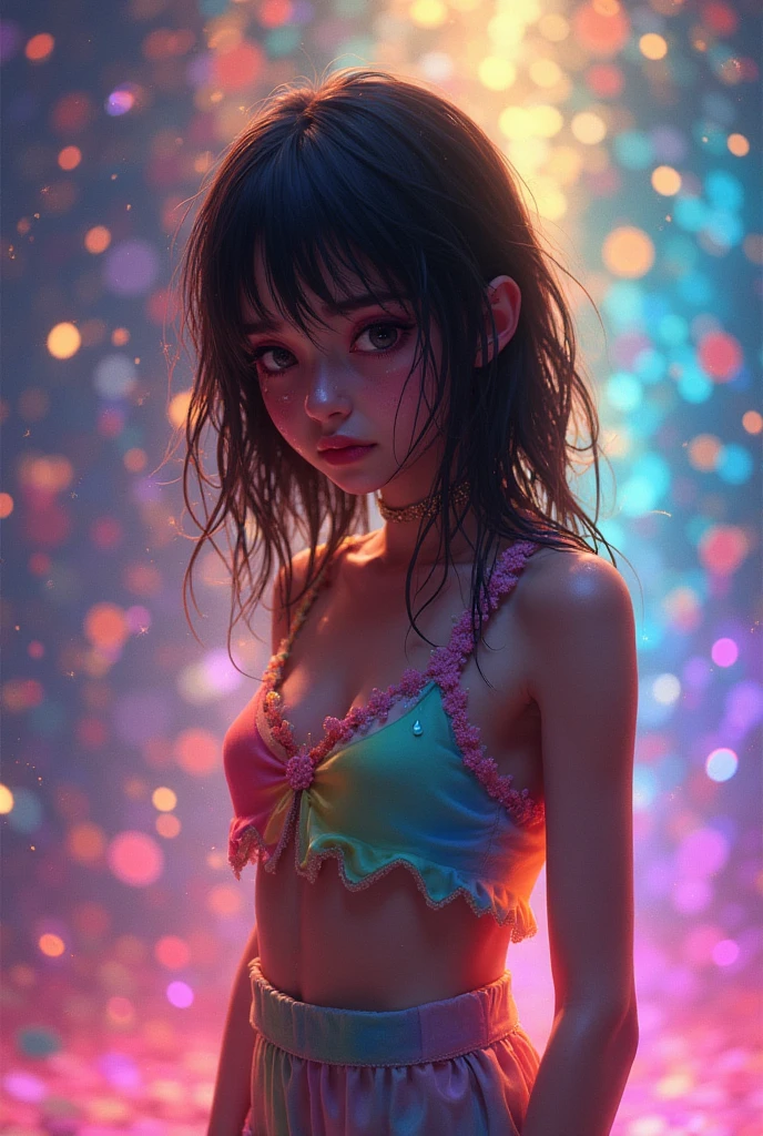 GTS, giantess in bikini, city, sky fog, city destroy