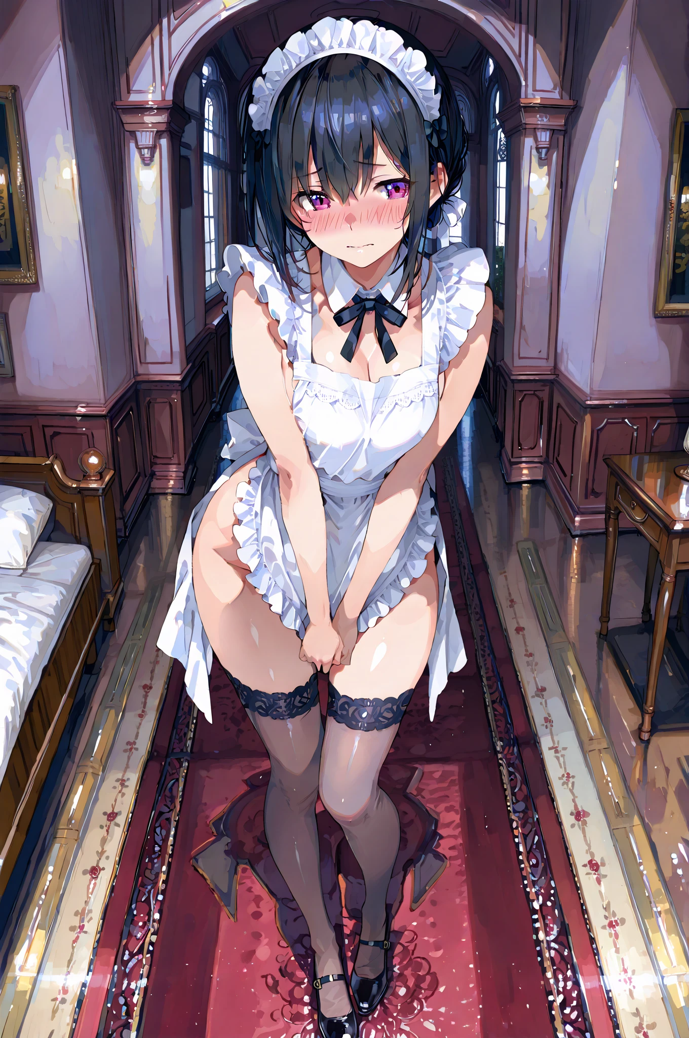 女の子、nsfw, skirt lift,