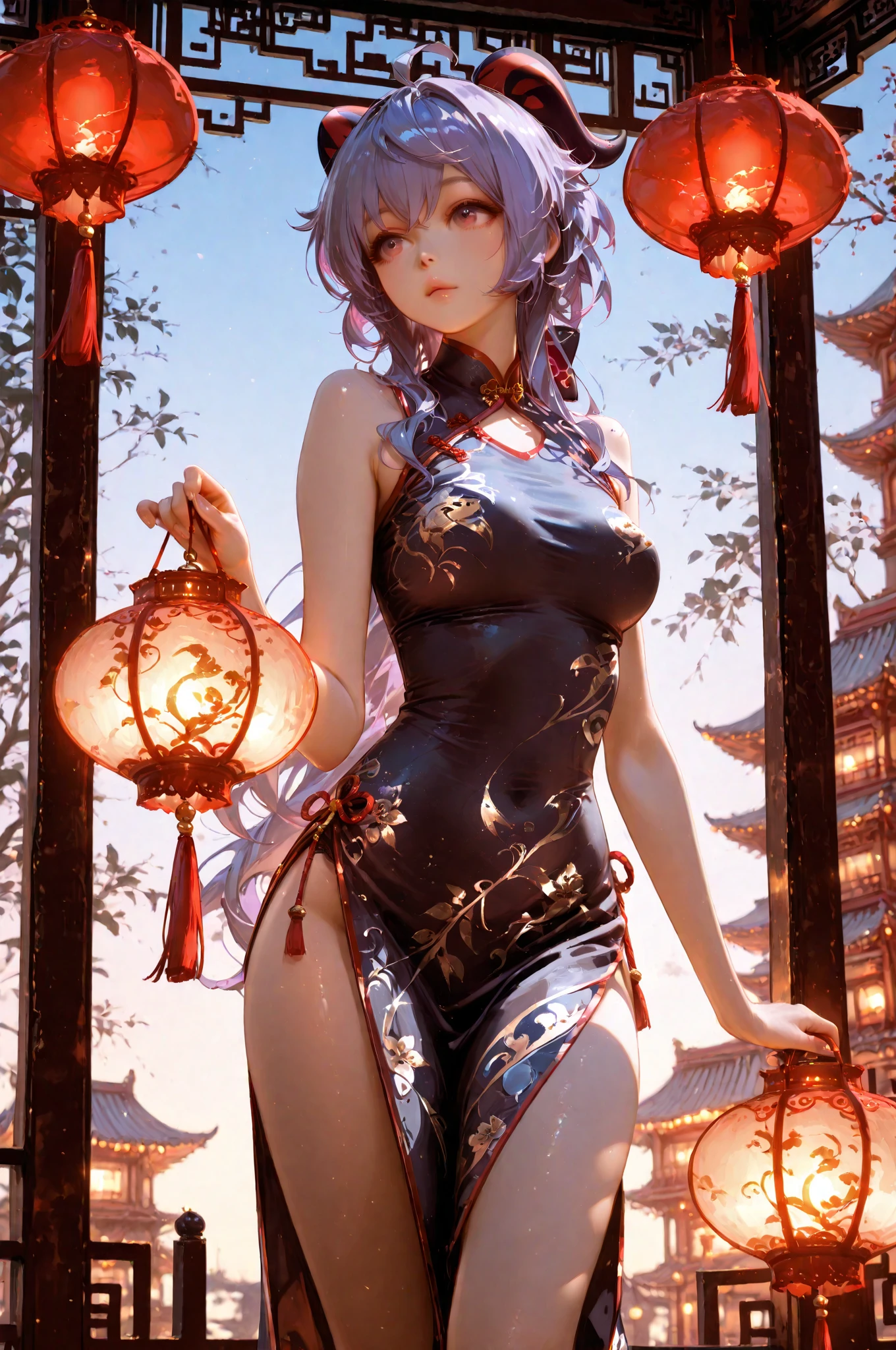 Photo of a Beautiful short ((voluptuous)) ((chunky)) Korean idol Woman with ((long curly pink hair)) wearing (tight sheer detailed silk negligee) and cute floppy sunhat, (small breasts) with (dark brown areolas), (dainty navel piercing and butterfly tattoo above navel), thicc thighs, (tending to dense cannabis sativa Summer garden), Lustful, film grain, Ilford HP5, 80mm