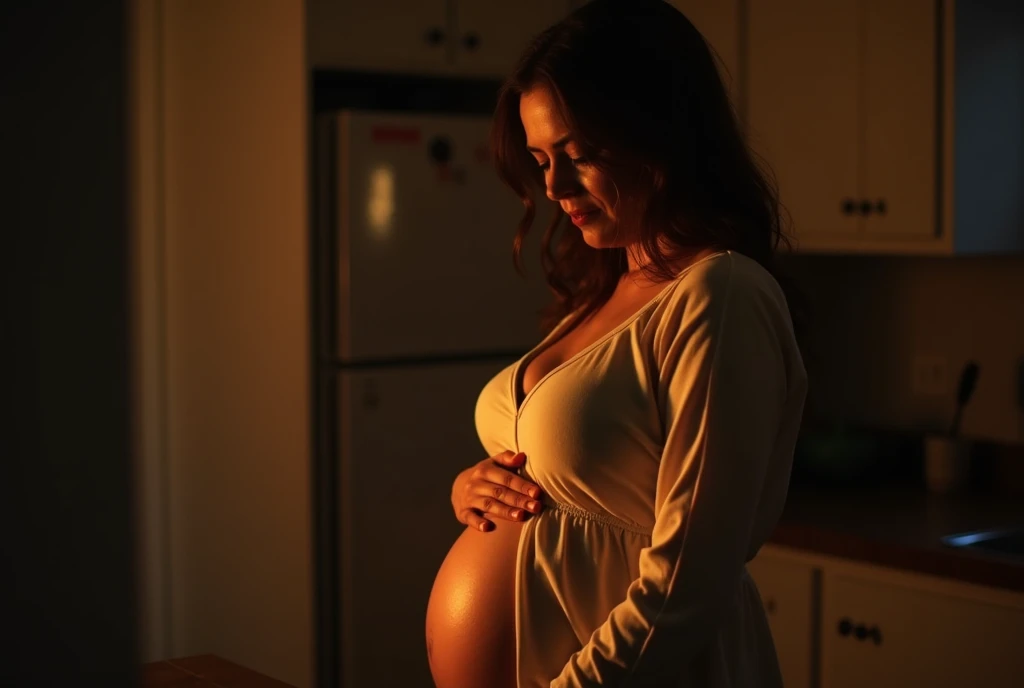 pregnant happy cat, realistic, summer night