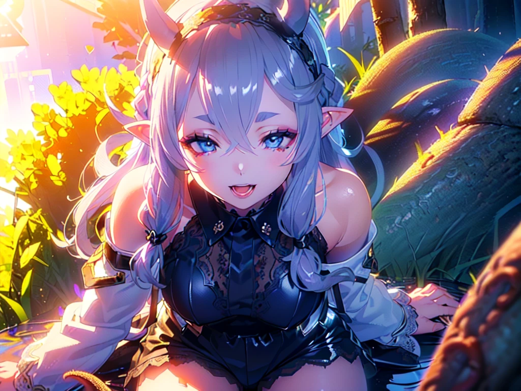 (mature woman: 1.5), (tiny adventurers: 1.4), (tiny villages of people on a cliff in front of a giantess breasts: 1.2), (erect nipples:1.2), (naked:1.2), (huge breasts:1.2), (a tiny village on a tiny hill in front of the breasts of a giantess: 1.2), a giantess looming over a tiny village on a tiny hill, (tiny adventurers: 1.1), (crowds of tiny villages on a tiny cliff in front of a girl: 1.1), (crowds of tiny villages on a cliff: 1.1), giantess girls in the background, simple background, (winter pastel sky background:1.3), giantess girls in the background, multiple girls, (giantess:1.1), cute dress, elfgirl, (foreshortening:1.3), (very tall girl:1.2), (giantess:1.2), all fours, pointy ears, (closeup breasts:1.3), hills, cliffs, mountains, (continent from sky view: 1.3), fantasy, (foreshortening:1.3), (tiny villages: 1.2), tiny capital castle towns, anime style 4 k, beautiful anime portrait, fall style, dream artgerm, beautiful anime girl, anime styled digital art, anime art wallpaper 4k, anime art wallpaper 4 k, digital anime art, extremely detailed artgerm, blushing, (cute catgirl beauty: 1.2), (tiny adventurers: 1.5)