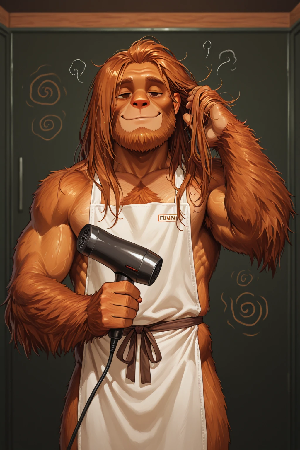 asgore, no clothes, no topwear, no bottomwear, nude, naked, hyper muscular, (soft shading), 4k, hi res, five fingers, detailed hands, ((detailed face, (detailed eyes:1.0), detailed)), (side angle view, see butt from the side), by zackarry911, by zaush, (by personalami:0.5), male focus, no humans, low flower field, smile, hands on hips, well endowed, (cum everywhere:1.60), cum sliding off cock