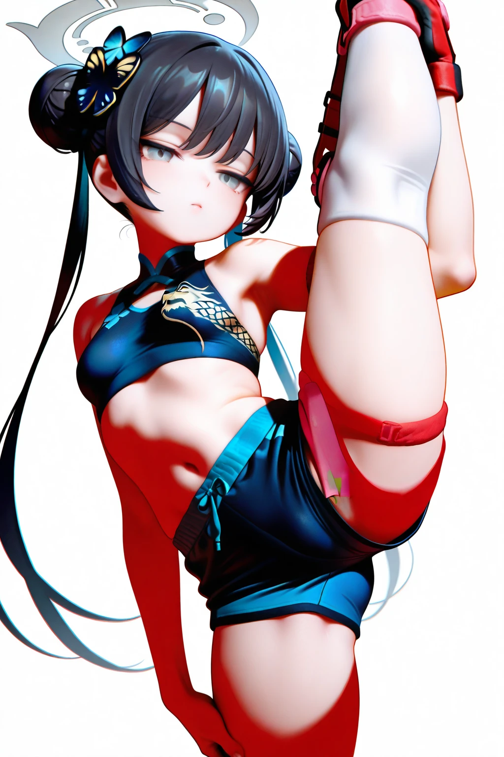 (best quality,highres),woman in qipao sitting on legs,detailed line art, hands behind body pose!,anime pose,simple artistic lines,thick black line art,sensual gesture with hands, bold lines, dynamic and interesting pose, legs straight!!! intricate and complex, relaxed pose, perfect lines, provocative pose, line art, various poses,bare-legged