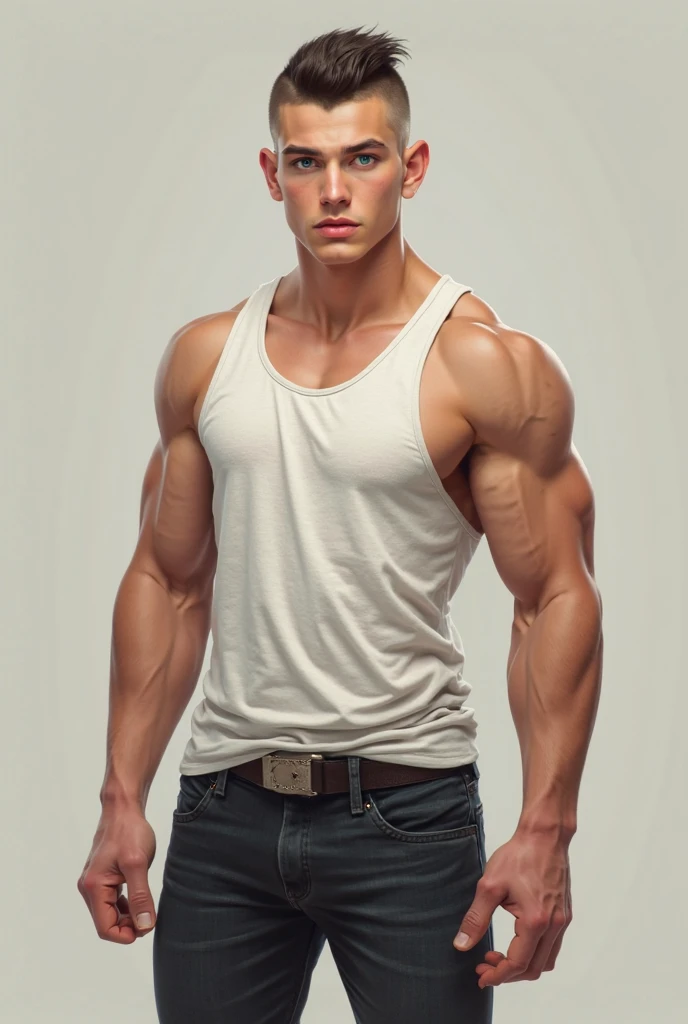 An 18-year-old boy bodybuilder, embodying the perfect fusion of Billy Magnussen and Jake Burton, exuding an aura of strength and confidence. Enhanced with HDR technology, this image depicts a true masterpiece.