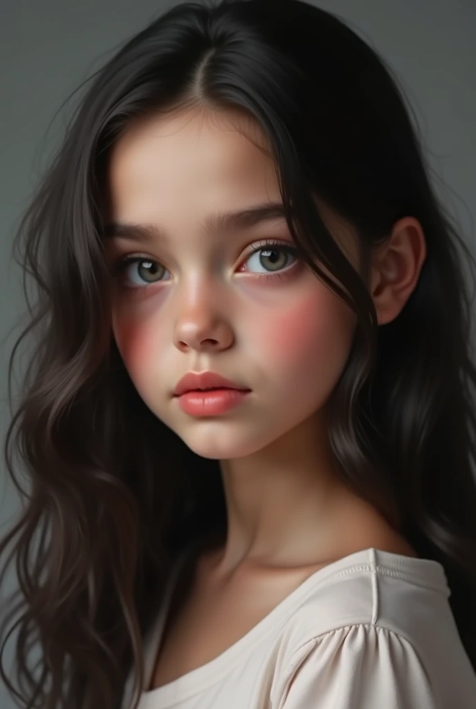 um close up de uma jovem com cabelo longo e um fundo azul, foto retrato suave 8 k, color photograph portrait 4k, Retrato VFX altamente detalhado, fotografia retrato 4K, painting digital adorable, arte digital muito realista, 4 k asymmetrical portrait, 8k artistic portrait photography, fotografia retrato 4K, Arte digital realista 4K, Arte digital realista 4K