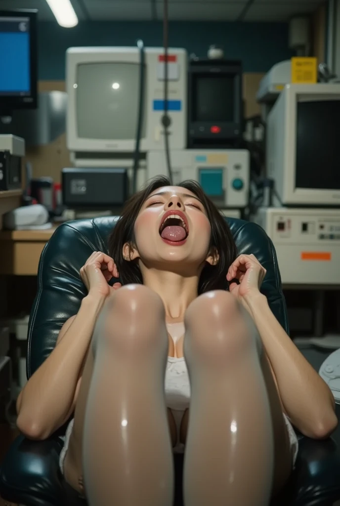 (((Photographed in a hospital operating room)))、Eyes closed、Woman lying on the operating table、(((all nude)))、pubic hair、Spread your legs、 ((Best Quality, 8K, masterpiece :1.3)), Full body、beautiful girl with perfect figure :1.4, Slender Abs :1.1, ((Huge breasts :1.3)),Ultra-detailed face and skin