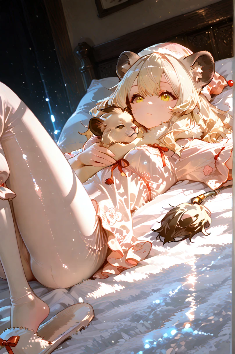 （masterpiece，best quality），my own, The Beast, , (适合任何Pillow背景的光影））, 穿着pajamas可爱女孩在Pillow上摆姿势 ，pajamas，Nature,, (blush),a smile，Pillow头,（很多Pillow），Soft cushion，（canopy bed），Soft pillow quotation，（Pillow损坏），很多Pillow，（Crotch rubbing），（（Pillow驼峰）），（Pillow），（A tail），，（粉色Pillow），（Love around the protagonist），Steam，（Pillow头），（），（豪华Pillow），（Pillow），（palace），（Palace bedroom），（Pillow），柔软的Pillow，，（Classical European style bedroom ），（excited，shy person，Lack of expressiveness，），，pillow humping,mia,tiger tail,tiger ears,Tiger pattern，，Sweat，，Sweaty，Body swing，身体Shaking lines，Shaking lines，best quality, masterpiece, ((Maximum resolution)), artwork, ，,,(Interior of the palace),(In the bedroom at night),(Deluxe Rococo Canopy King Bed),On a big and spacious bed,(the 女孩 is lying on the bed),Before bedtime,,,Luxurious curtains with ornate ruffles and ribbons surround the bed,((((There are many pillows piled on the bed)))),Detail of Quilt,Detailed bed sheets,Ruffled Bed Skirt,Deep Bed,Background with depth,pajamas , ((((大量的Pillow))))，peeing，squatting，water,urine,Shaking lines，wetting pillows,Flowing liquid，Violent body shaking，剧烈Shaking lines，详细的软Pillow,,（女孩正躺在许多柔软的Pillow上,周围有许多Pillow），(Pillow上有液体），Sweat，saliva，Splashing urine，Pillow上和床上有水迹,ArIn,illyamizugi,bikini,swimsuit,aqua_bikini,side-tie_bikini_bottom,front-tie_top,green_bikini,white_sarong,