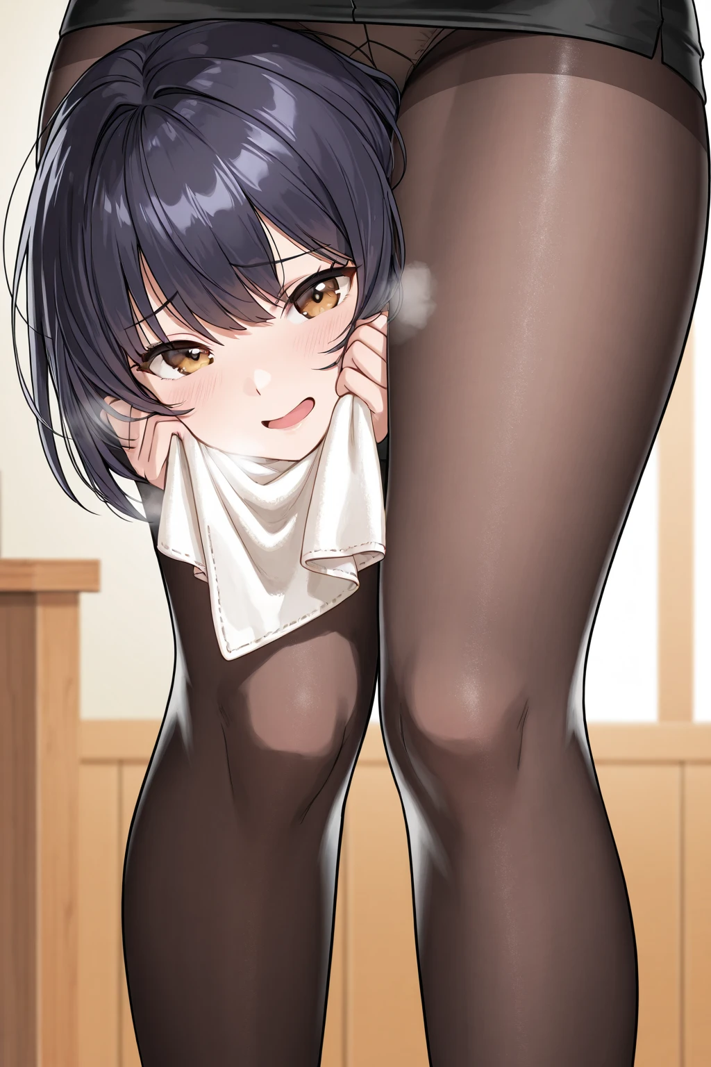 1girl,  panties,skirtlift,((upskirt)),((pantyshot)),(yellow panty),((Small panties)),((Thin panties)),(((See-through panties))),(((black pantyhose))),white race panty, ,Are crying,Anguished expression、Embarrassed look,8k,Realistic、Anime illustration,CG、masterpiece, best quality, 1 girl, solo, large breasts, office staff suit, jacket, pencil skirt, panties under black pantyhose, (show off panties:1.1), embarrassed, spread legs, sitting, office、Falling and spreading his legs、