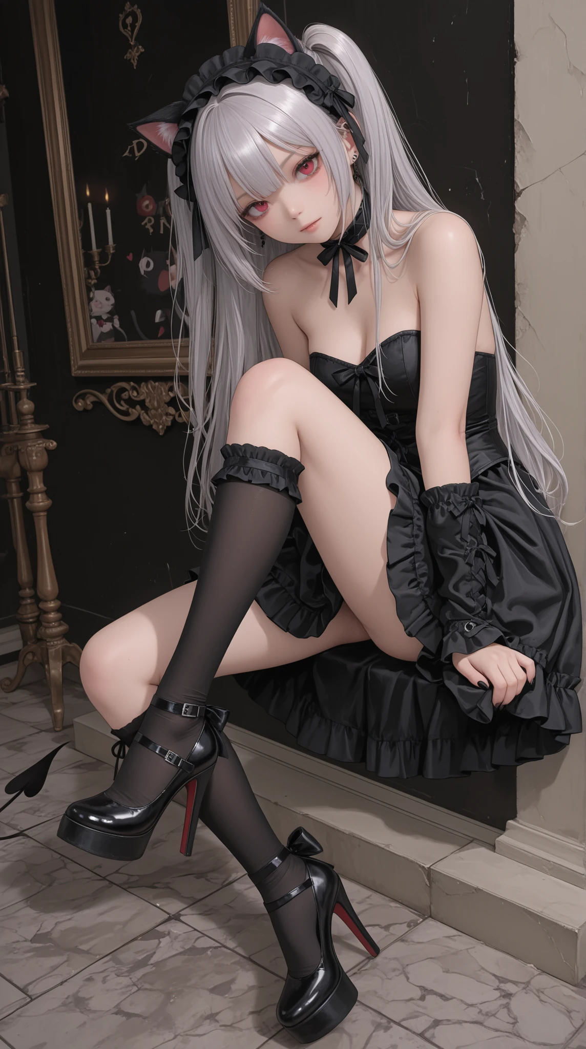 Hard Dark Gothic Makeup、my sanity、deep night sky、horror、black dark eyeshadow、cry、grieve、Good skin glow、dark gothicメイク、dark smile、restless palace、fragrant beauty、22 years ago、lure、Expression of intense sexual pleasure、embarrassed look、dark gothic、lewd expression、debris flies、highest quality、View 5 books、Expression of sexual pleasure in suffering、drunk face、purple maid outfit、Mysterious、Noble、A face that is holding back the toilet、super sexy、loving smile、twin tail hair、jet black ruffle skirt、right blue eye, left eye is red、Gothic-style bed covered with roses、Super bewitching pose、stick out your butt、platform heel shoes、dark makeup、black lipstick、Stained glass、black metal world、open your legs loosely、make the world beautiful、sit on a bed of roses、gothic lolita clothing、comb hair、A little slender、silver hair、long hair straight hair、cute gothic lolita dress、beautiful face、elegant face、bewitching face、knee high socks、Stained glass is the background、My chest is shiny from a lot of sweat、the room is dark、goth long dress、bell sleeve、wizard sleeve、decadent look、sexually excited look、part of hair、mode、Gothic mode、Glossy thighs wet with water、Thighs wet and shiny with oil、Background of a room full of roses、sad expression、Rose Maiden、embroidery is pink、The costume has pink embroidery、thigh high socks、kneel down、Place your knees on the floor、knee high socks、Her thighs shine with a lot of sweat.、kneel down、my body is wet and shiny、Lots of glitter on the thighs、sweating、Excessive sweat and stickiness on thighs、Sweat glistens on my thighs, The whole body is sweaty and shiny、pretty sweaty、My thighs are sweaty、my thighs are so wet、I sweat a lot and my thighs are shiny..、A large amount of sweat shines all over the body、spread your legs wide、slender body、gentle expression、masturbation behavior、deep black eyeshadow、despicable act、Stained glass and rose background、wearing black underwear、black panties、thighs are a little thin、duo、female couple、i have lesbian friends、Standing with female friends、Hugging a girl、