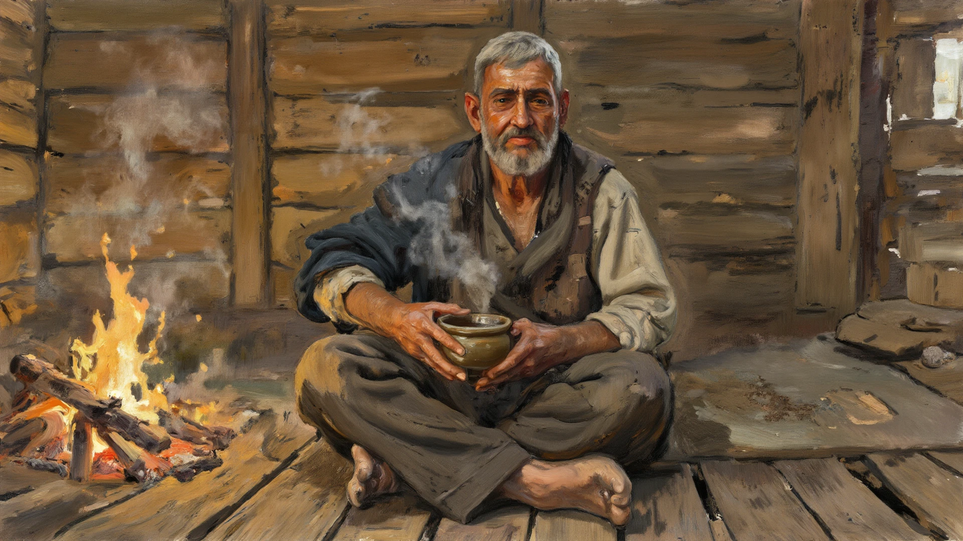 Super detailed cinematic hyperrealistic image of a man smoking a pipe in a kitchen, [perfect hands] Directed by: Jerry Pinkney, Directed by: Stan Stokes, Directed by: Charles Alston, Directed by: Harrington Mann, Arte de Pedro Bell, por Cor Melchers, por James Sessions, pintor americano, Directed by: Harold Sandys Williamson, Directed by: Ernest Morgan, Directed by: James Gurney, inspirado em James Sessions, pintor americano, Directed by: Santiago Martinez Delgado