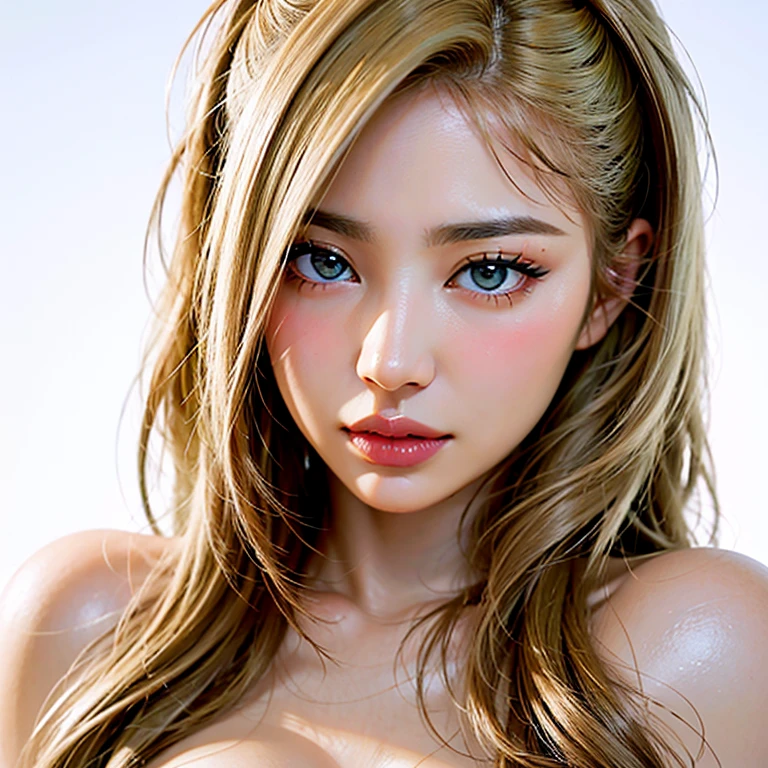 one girl, (((Open your mouth)))、(((Full nudity)))、(((Cum on face)))、Beautiful breasts、 Brown eyes, ((Gal Hairstyles)) blonde, girl, (Eye and facial details:1.0), break, (masterpiece, Highest quality, Very detailed, Detailed face, 8k)