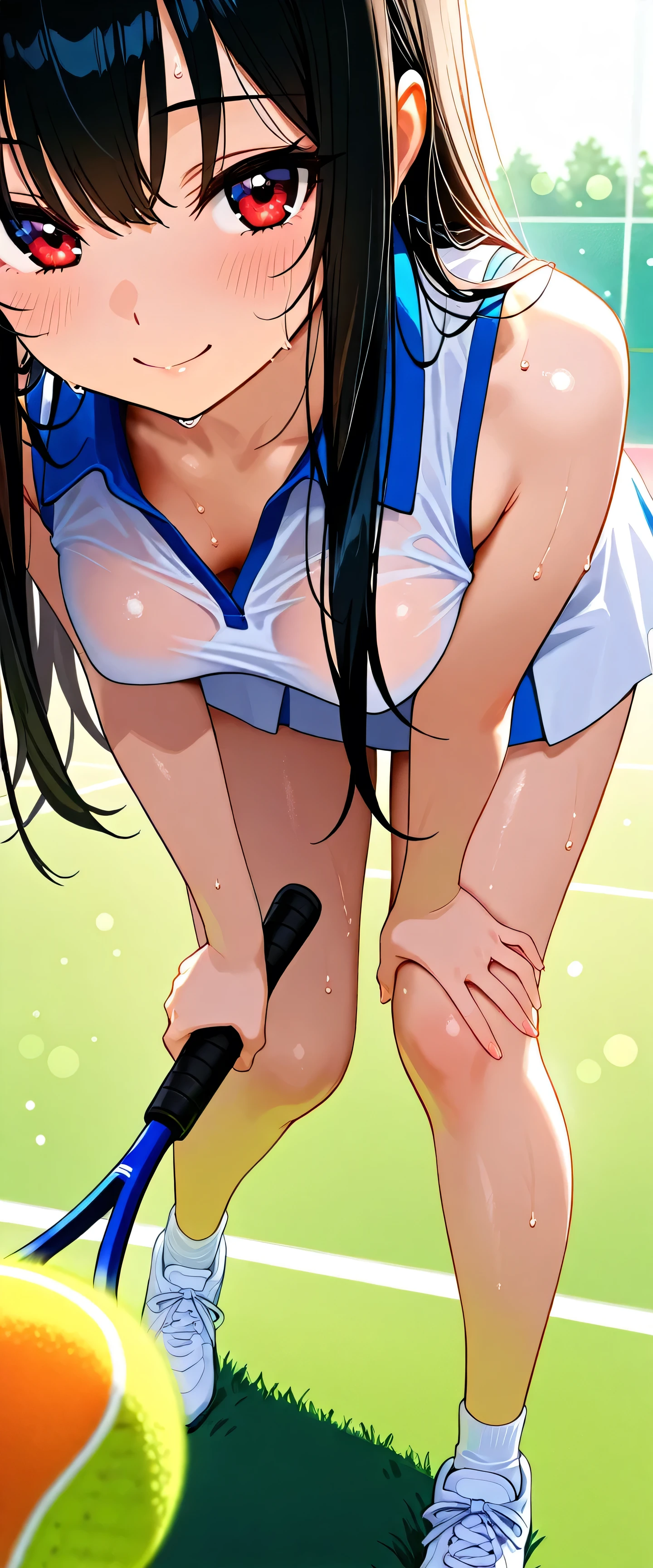 nsfw, (masterpiece, top quality, best quality, highly detailed:1.6), extremely detailed CG unity 8k wallpaper, strong facial expression, (sharp eye:1.2), (scowl:1.1), (embarrassed, blush:1.3), (steam:1.8), (wet:1.2), (sweat:1.1), (trembling:1.3), (open mouth, wavy mouth:1.4), (harf open eyes:1.5), (feeling weak:1.5), (shoot from front, looking at viewer:1.2), (leaning forward,close knees, hands between legs, pee running down legs:2), (((clutching crotch))), (golf course, Sun visor:2), (woman, outdoor, Golfer:1.4), (long hair, brown hair, ponytail:1.5), (woman trembling with sexual climax:1.5), colorful, full body, wide shot, perfect composition, urination, incontinence, piss, peeing self, A lot of pee, pee running down legs, (((pee stream))), (pee puddle), wetting herself, pee stain, peeing, blush, trembling, embarrassed, large breasts, Yellow pee, ((leaking pee)), Shaking one's shoulders, Breaking a sweat on forehead, puddle of pee, Pee at your feet, Pee spread on the floor, Pee stains, Dripping pee between my legs, Feet wet from pee, Pee-covered feet, Pee at your feet, want to pee, about to pee, Full bladder, Pee-soaked skirt, Pee-soaked shoes, natural makeup,