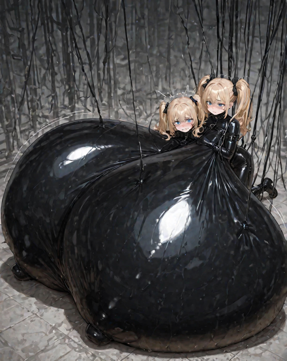 a woman in a wetsuit, posing for a photograph, perfect android girl, shiny latex, futuristic glossy latex suit, wear latex, Latex dress, wear a black latex suit, cute girl in a vest, latex outfits, cute cyborg girl, Photorealistic ideal body, shiny black dress, beautiful white cyborg girl, tight outfit, wrap glossy leather, lesbian, girl kisses girl,young girl, two girls, lesbian, girl kisses girl, girls sex goo queen, Short silver hair, Blue eyes, body in black tight latex, body covered with black mucus, orgasm, masturbation, lies in black goo , drowning in black goo , a lot of black goo , girls swallow black goo , masturbates with mucus