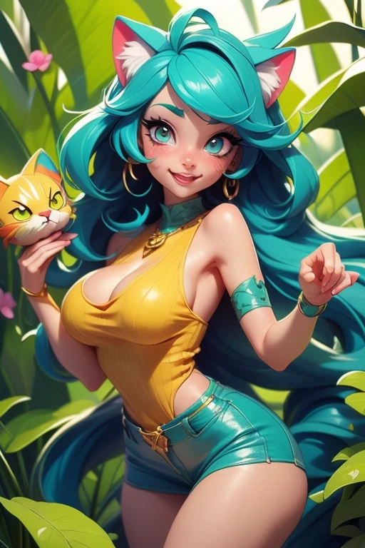 avatar，Female students，Optics, Animated Characters, stylized character, Animation-style rendering, 3D stylization, Arnold Maya Rendering, Stylized 3d rendering, Rendering key shots, 3d characters, 3d characters, Stylized 3d rendering, 3d characters渲染, figure, 特写figure, Character pose,  (main part:1.2) (Bokeh) (better quality) (Delicate skin) (Detailed texture) (8k) (Clay) (Movie Lighting) (Lock focus, Huge sexy breasts,Showing cleavage， Sexy big ass, Mature female, Sculptural figure, Sexy body, 