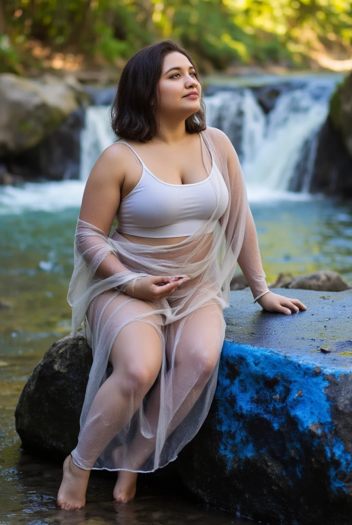 RAW, Best quality, high resolution, masterpiece: 1.3), Beautiful young java woman (iu: 0.8), Best quality, high resolution, Masterpiece: 1.3, Masterpiece, naked, porn, open legs, showing vagina ((At the rock river jungle)), night, fog, pastel hiking clothes, pullover, orgasm, highres, 4k, HDR, 1girl, photorealistic, realistic, big breasts, ((whole body)) turning away facial at viewer, closeup, heavy mountains, misty, fog