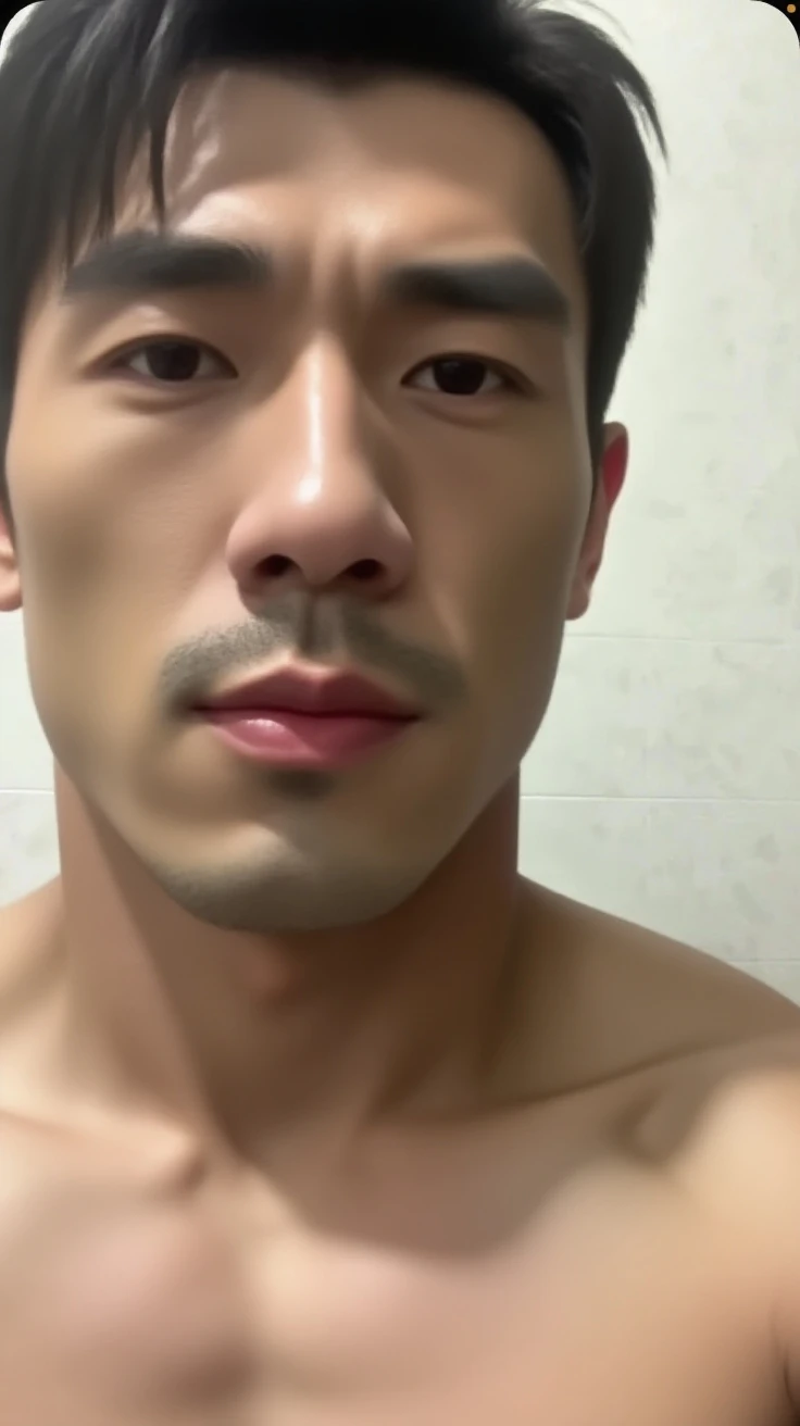 arafed man in a santa hat taking a selfie in a bathroom, 2 7 years old, 2 3 years old, 2 8 years old, 2 2 years old, 2 4 years old, 2 9 years old, 21 years old, 3 2 years old, (38 years old), with mustache, 4 0 years old man, six packs, muscles, muscular