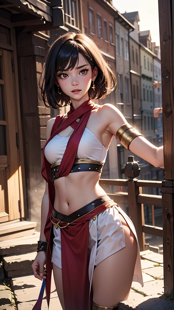 Beautiful Asian girl, 18 years old, Naked assassin girls, sexy lady, medium breasts, camel toe, hidden blade in hand,
