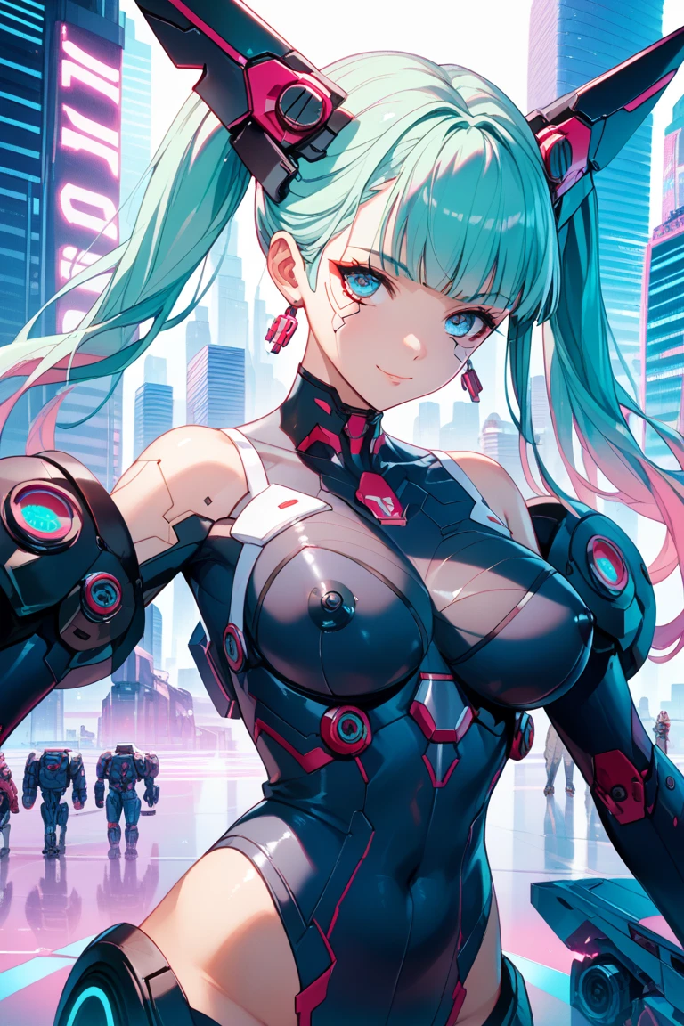 cyber punk、beautiful mature woman、Upper body