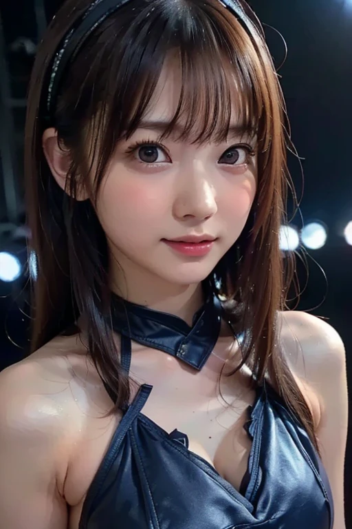 (highest quality, Tabletop), (One Girl, alone, Black Dress, Are standing , View Audience, Silver Hair, blue eyes, Mouth closed, ),((Blue rose)), One Woman、20-year-old woman、Flat body、Slime、cute、A face like an elementary school student、 (Background Blur)、(Shine:1.3)、(Blue geometric background:1.3)、(head shot)、White Rose、White flower、Gothic Lolita