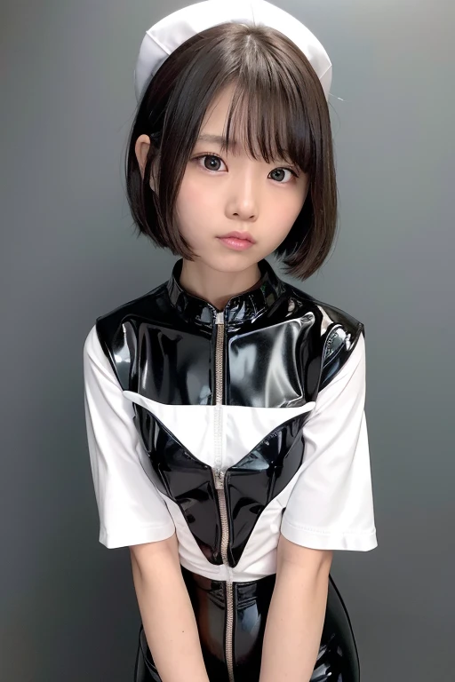 Full black rubber suit　Kindergarten girl　cute　Black Hair　Sweaty face　Don&#39;t show your skin