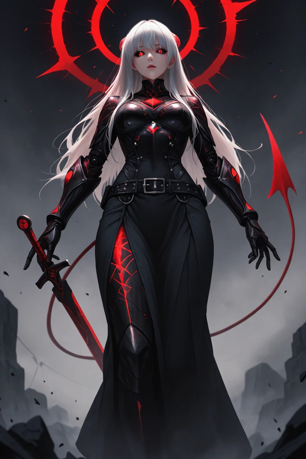 analog style, ((complicated details)), Full body shot, Cold lighting, Nice, ((pale gothic evil princess)), (blond hair), (complicated), ((Skeletal skimpy onyx armor)), ((complicated pointed obsidian crown)), ((Intense Shadows)), ((thick outlines)), dynamic pose, windblown hair, perfect face, (realistic eyes), round iris, (((red eye))), perfect eyes, complicated, complex, Helios 44-2, Swirling bokeh, Trends on Artstation, sharp focus, studio photo, complicated details, muito detalhado, sharp, dnd character portrait, perfect lightning, (((Illustration style, masterpiece, by artgerm and greg rutkowski))), cinematic lighting, 8K