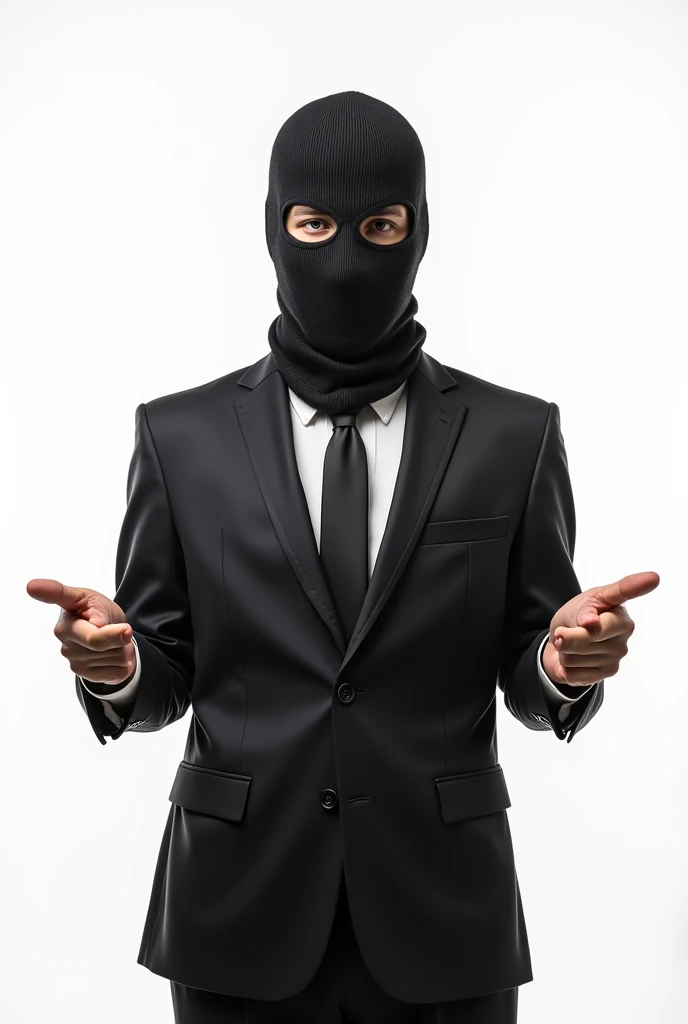 A man in an executive suit, annoyed, with his mouth covered with tape, his hands tied, gesturing negativity with a rope, indicating a lack of freedom against a plain background.