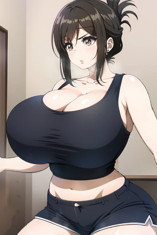 An anime-style artwork depicting tifa from the game final fantasy 7
Tags: tifa, anime, detailed eyes, detailed lips, ass, 1girl, red eyes, gauntlet, elbow pad, skirt, crop top, (black hair:1.1), solo, huge breasts, smiling expression, intense gaze, dynamic pose, indoor, palace, vibrant colors, digital art, high-resolution, professional quality, gigantic breasts, (underboob : 1.4), curvy, cowboy shot, (gigantic breasts: 1.4),