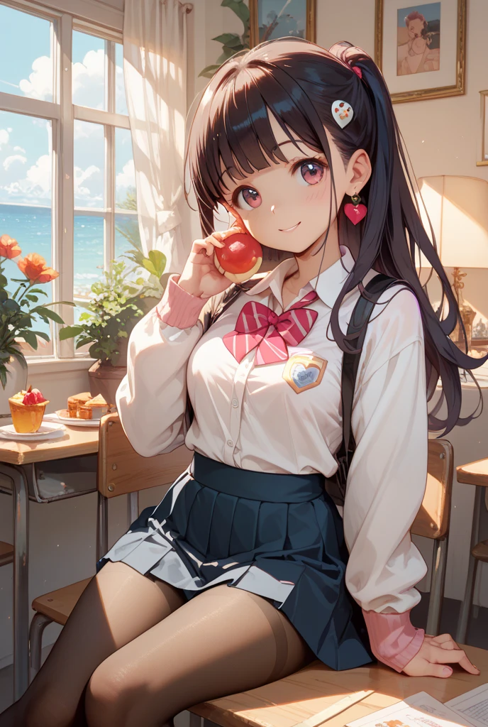 Giving out Valentine's Day chocolates in the classroom after school