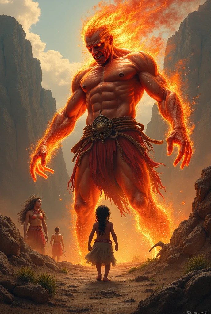 A cinematic action shot from "Black Myth: Wukong," capturing Sun Wukong in the midst of using his shape-shifting abilities. He is partially transformed into a giant, fiery beast, with flames emanating from his body and his eyes glowing with supernatural energy. Surrounding him are enemies, frozen in shock and fear, as the ground beneath them cracks and erupts with molten lava. The scene is filled with motion and chaos, highlighting the power and unpredictability of Sun Wukong's abilities.