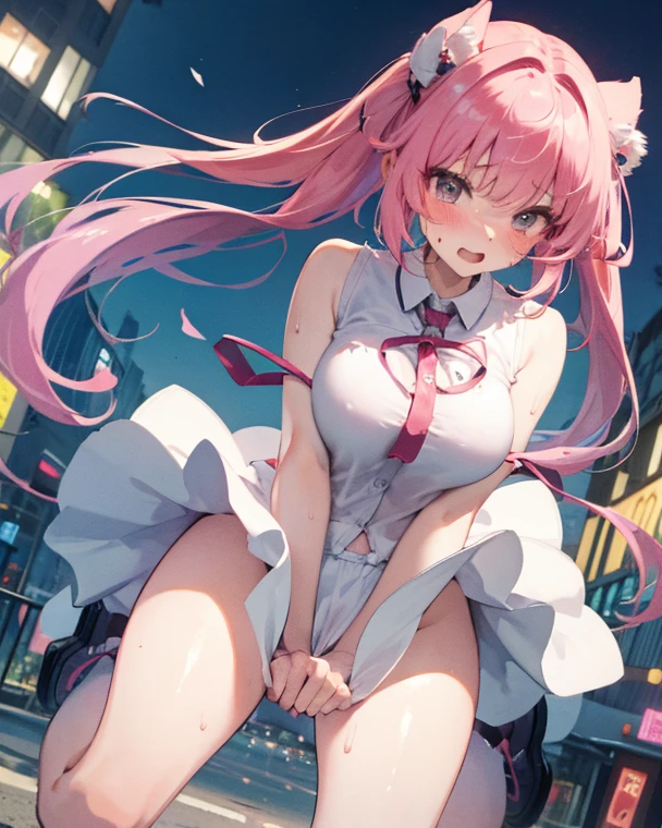 (pink striped panties)
