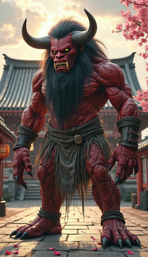 Muscular Oni in monk&#39;s robes  