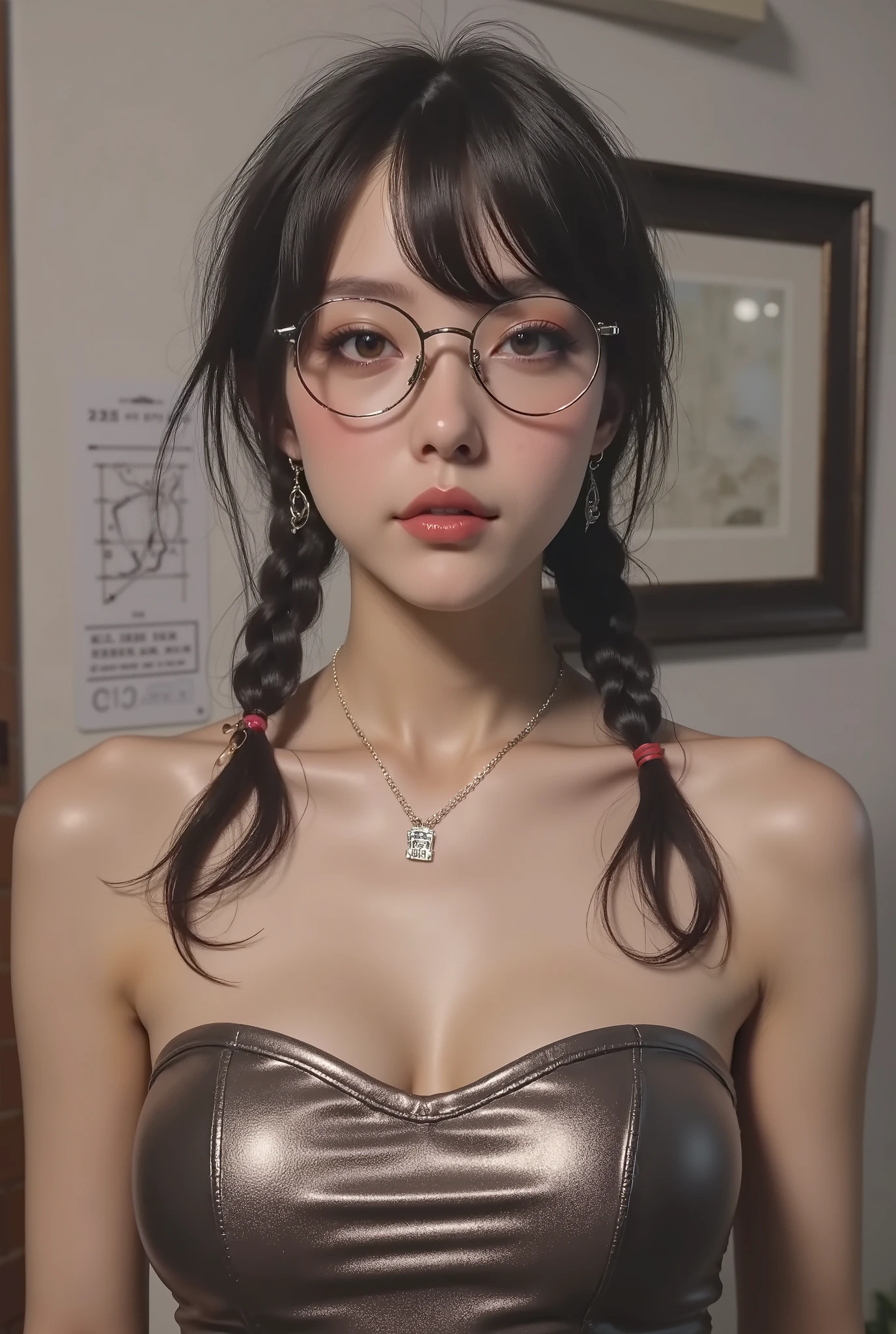 ( Highest Quality, best illustrations,high image quality:1.2), (Horror Fantasy:1.5), (ink and watercolor:1.5),(Ominous Scenery :1.5),(A lot of dust rises:1.5),( Dirt Track :1.5),(wonderful:1.5),(masterpiece:1.5), (Powerful figures:1.1、Big Breasts:1.3) 、 ((((glasses、Closeup Shot, cute、 Red Eyes、 Evil Ruby's Cursed Necklace )))),(((glasses、Big Breasts、 braids)))、 cute face, raise eyebrows , ,(Fatal Beauty, charming beauty ) ,(Mysterious Charm:1.1),(Big Breasts、attractive silhouette), high image qualityテクスチャ 、High Quality Shadows、 beautiful and delicate face 、 beautiful, delicate, eyes are sticky liquid dripping 、 ray tracing 、 20th Generation、 cute K-POP girl、( The Face of Korea )、Thin face、( Ulzan-6500-v1.1:0.6)、 Face of Pure Loss _v1 , ( beautiful and delicate face , beautiful and delicate eyes, perfectly balanced face , high image quality skin , detailed skin, lens flares {x} perfect ratio 4 fingers to 1 thumb :1.25)、 DSLRs、 地獄から来たbeautiful悪魔女 , ATTRACTIVE GIRL , Real Girls, Gurwitz, Gurwitz-style Artwork , Girl Roleplay, Realistic 3d style, cgstation Popular Topics,, 8k portrait rendering BYMR. nomi ,(truth,truth:1.4,glassesの少女 :1.2)、cheek、 glossy lips, 1. オーバーサイズ comment: comment、 come up with an oversized design that covers shoulder to knee.。 navy blue or black are standard colors .、[ Soft khaki or beige , wait.、 Pick the right color for the season 。 2. choose the color that suits your skin : To protect yourself from the cold、 choose the color that suits your skin 、 ニットの質感と色を commentに合わせてください .。 3. ワイドレッグ pants: pants, choose a wide leg design 、combines mobility and style。Dark tone denim or black pants look great.。 4. knee-high boots: オーバーサイズ commentに含まれるもの、boots are black or dark brown Match the texture and color of the fashionable.、 Gives a stylish impression 。 5. accessories: The 。 Disney 、 long necklace 、6. handbag: handbag、let's match the color of your outfit.