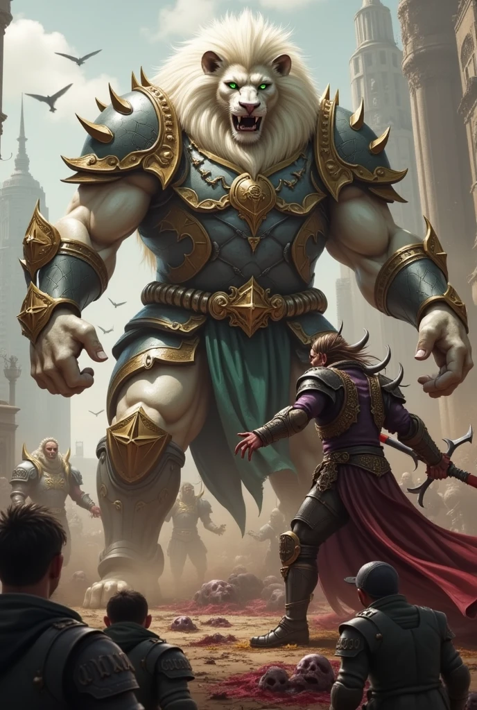 uploaded to e621.net, masterpiece, 8k, hyena woman, gray hair, matriarch, muscular, barbarian outfit, brown leather outfit, beige fur, spots, wooden throne, seated, huge breasts, large areolae, nipple outline, laughing, primitive keep, stone room, treasures, (crowded:1.3), (figures in background:1.5), (muscular guards:1.2), longhouse, by darkgem, by meesh, by bng, by duase,