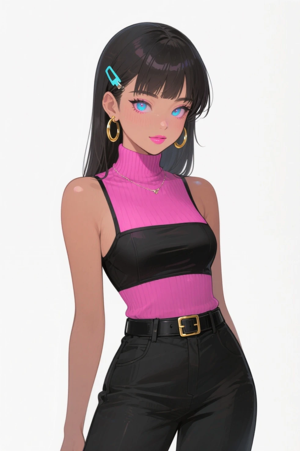 DV_Mickey_Vicious, 1girl, dressed, upper body, <lora:flat2:0.3>