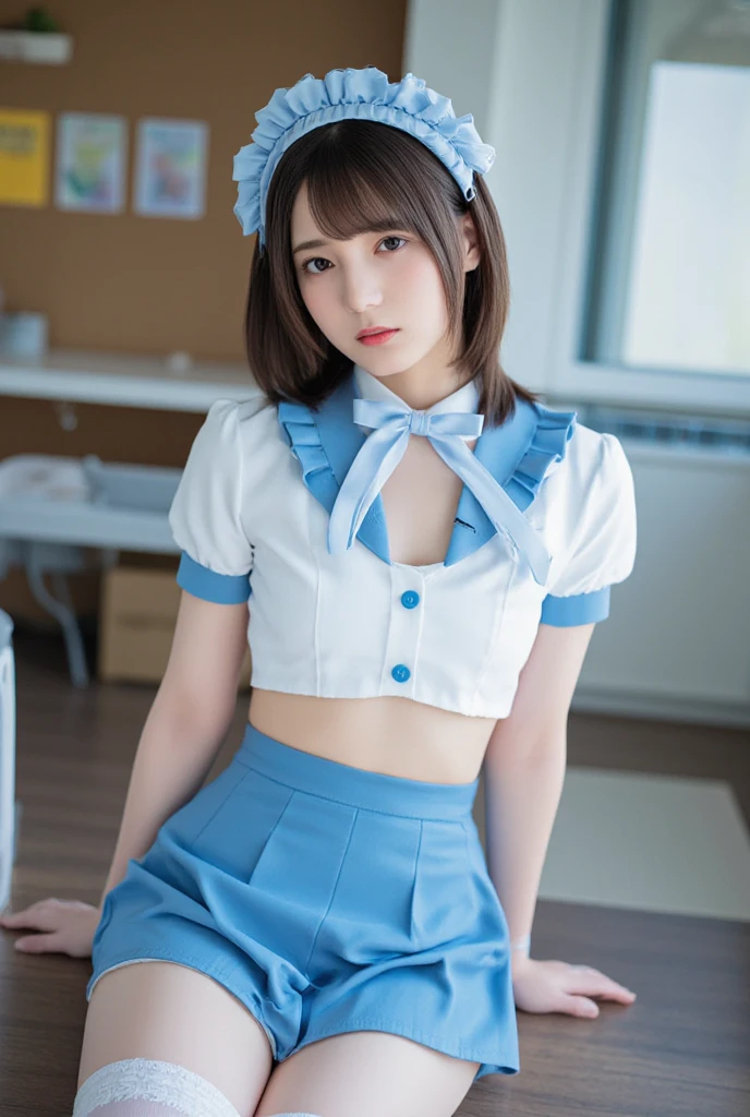 {Pink Panty:see-through:Hairy PUssy},{(8k, RAW Photos}}, 1 girl, , {Short Bobcut}, suit, {light blue skirt},, {{High heels:1.5}}, {Ultra-high resolution}, {Highest quality}, {masterpiece: 1.2), (Realistic photos), (very detailed cg Unity 8k wallpaper), , {{beautiful,Thighs Thighs}}, , {{Sitting, Panty shot, Spread your legs, skirt::{白いレースのpanties::see-through::Hairy Pussy}}, {21 years old,, {Small breast :Nipples},beautiful face,whole body,,{Double Eyes},,,whole body,,{{Sit on a chair}}