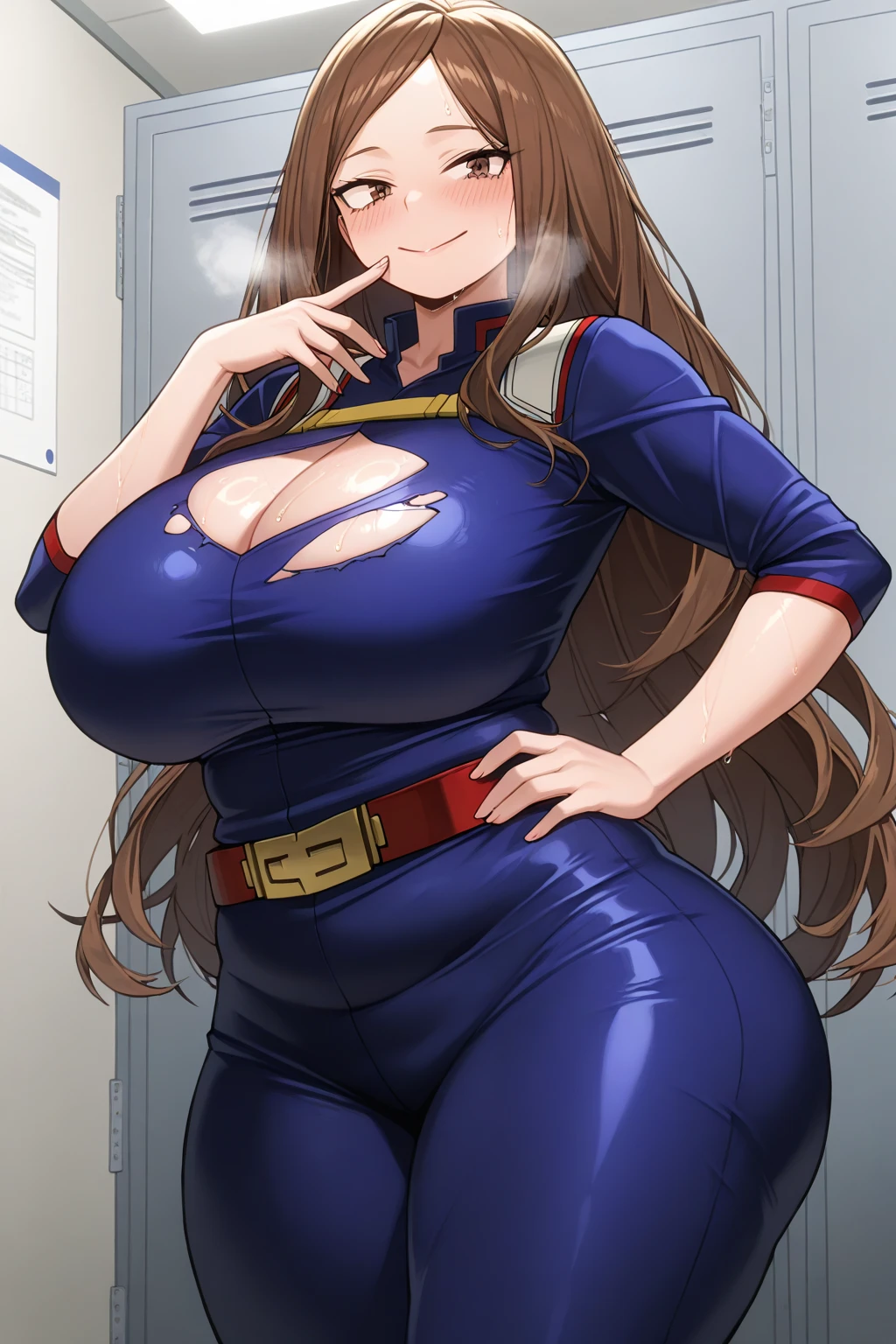masterpiece, best quality, highres, aaandro, black g-string, brown hair, long hair, curly hair, blue eyes, hoop earrings, wearing a white Real Madrid shirt, long sleeves, pencil skirt, black pantyhose, dragon ball, indoors, room, standing, cowboy shot, smile, big window in the background,