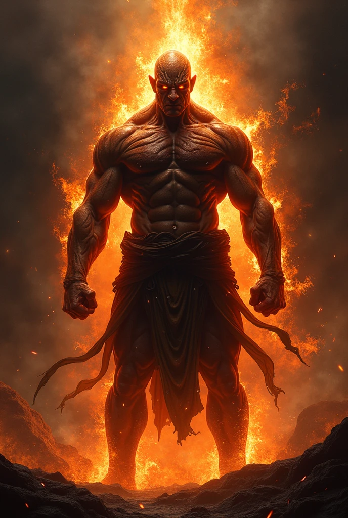 (photorealism:1.2), built up hades, dark fiery skin wearing a crown of fire, gateway of the greek underworld, fire tattoos on torso and arms, hard lighting, lava in background, fires balls of fires from the hands, battling pose, realistic, intricate details, warm colors, everything is on fire, souls floating