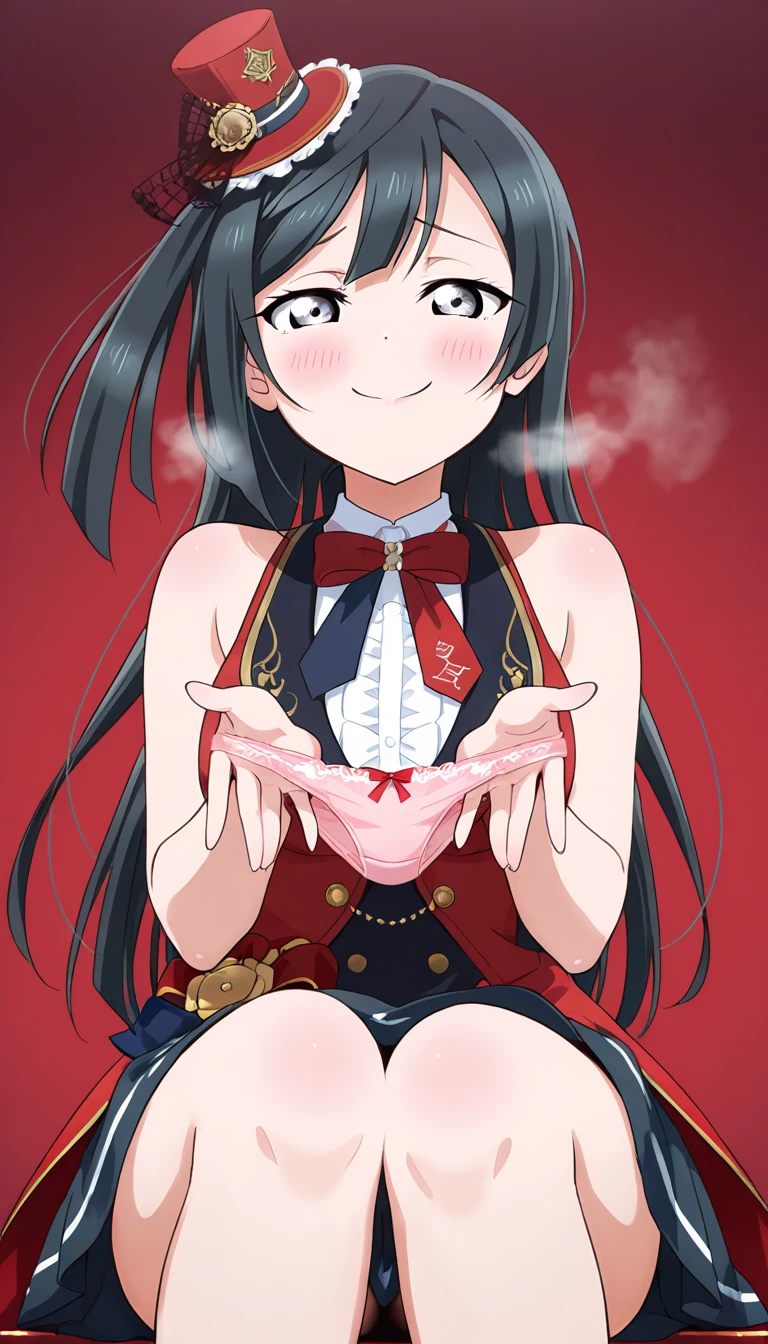 masterpiece、Highest quality、Very detailed))、One girl、Black Hair、Black Hair、Long Hair、Grey Eyes、evil smile、((Grin))、((lots of piercings))、((Small breasts))、((playboy bunny))、((heart pasties))、belly button、topless、Cowboy Shot、Hands on hips、Stage Background