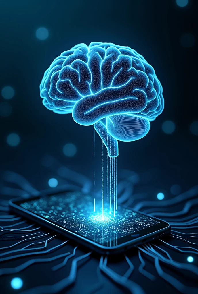 Create a LinkedIn cover of a brain with multiple connections in professional areas such as logistics, Commercial, tecnology. And words I learn, intelligence and that the image referred to a professional in constant updating