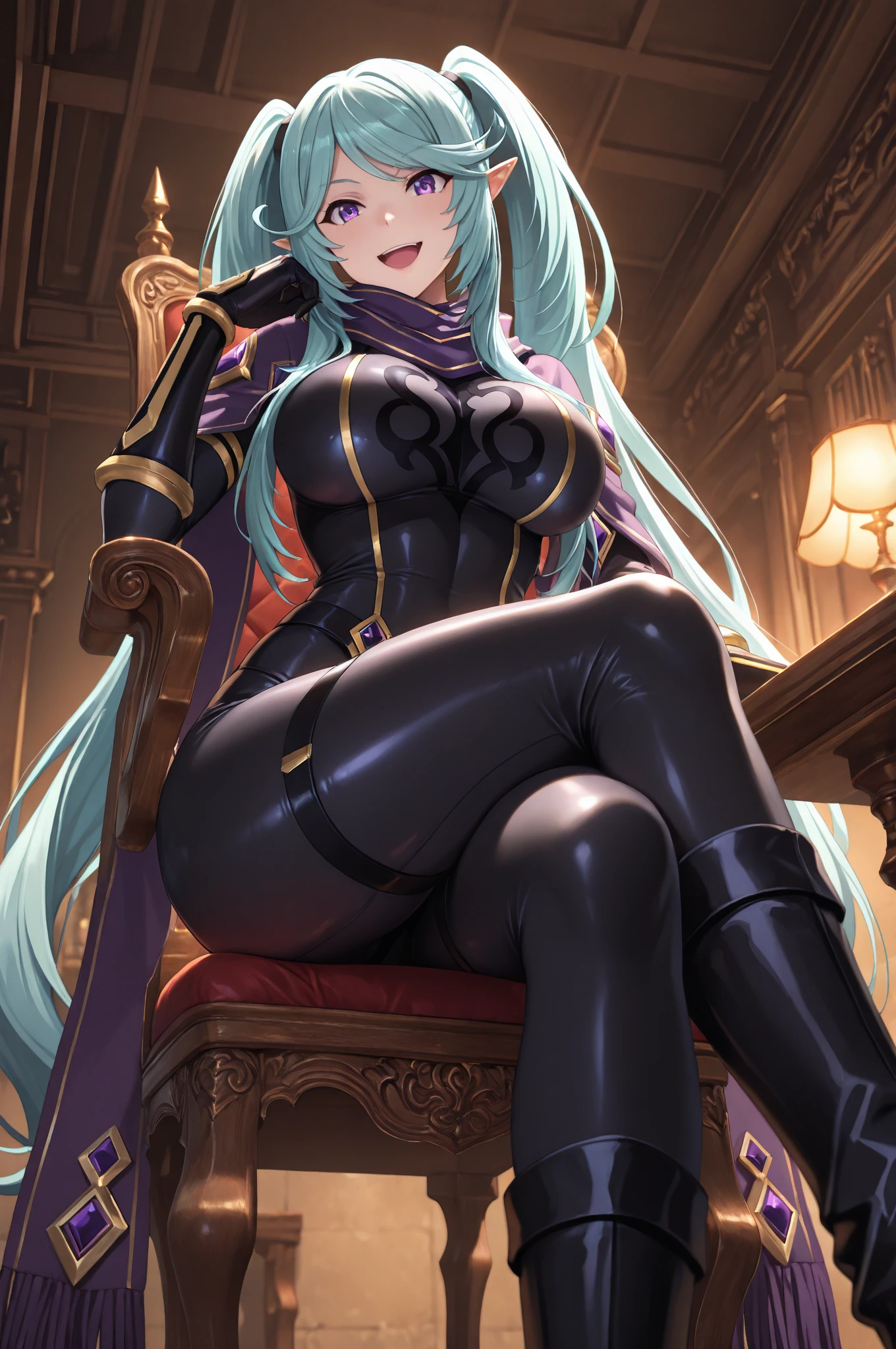 Villainous Daughter、Lady、dress、カクテルdress、、slit、Mature Woman、Fallen into evil、Exquisite breasts、Bewitching Smile、Villainess、Wicked Smile、latex、Long gloves、Thigh-high boots、Strong gloss、Beautiful feet、lure、Venus flytrap、Fascinating