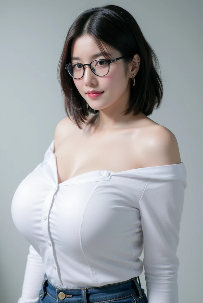 15-year-old girl, big breasts, super big breasts, obesity, fair skin, transparent gauze, lace lace, glasses