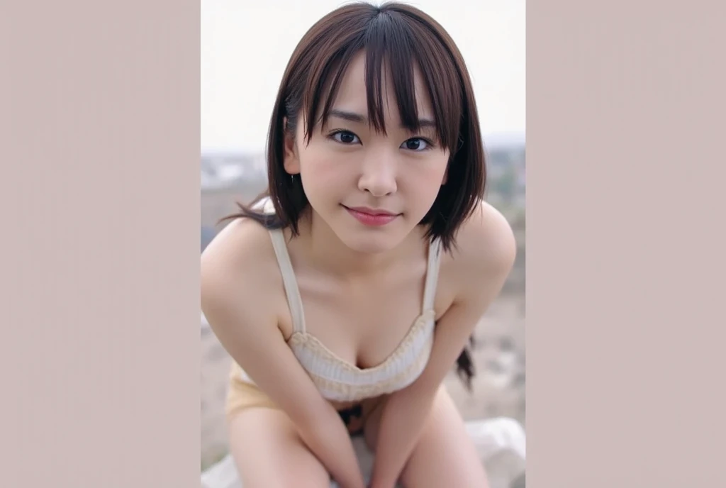 nsfw, best quality, masterpiece, ultra-detailed, 1girl, cute girl, black eyes, whole body ,huge breasts, (((nipples))), (((hime cut))), (((blunt bangs))), (((tsurime))), (((((narrow eyes))))), outdoors, (((younger))), (pop idol),public indecency, (((nude))),,pussy,solo, (brown hair),(short hair),((((wavy hair)))),(((loli))),((((????????????)))),(((((in the sky))))),(((((falling from the sky))))), (((free fall))), (((No expression))),((((((syncope)))))) ,((((((Fainting)))))) ,(((spread your arms))),(((spread your legs and stretch your legs))),((hair is messy)), Breasts are disturbed ,roll her eyes back, turn upside down,(((pee))),(((incontinence)))